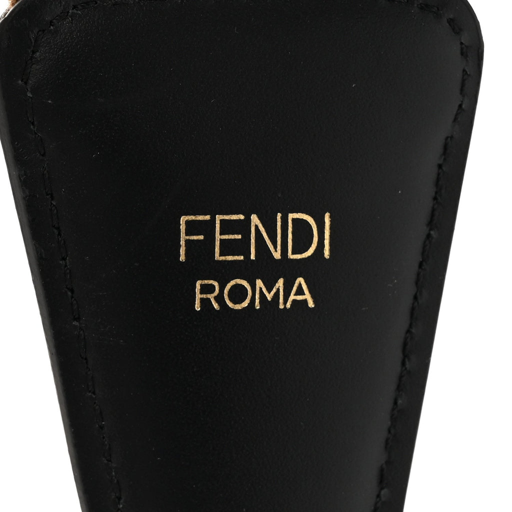 Ribbon Vitello Century FF 1974 Flat Studded Strap You Fango Marrone Ebano