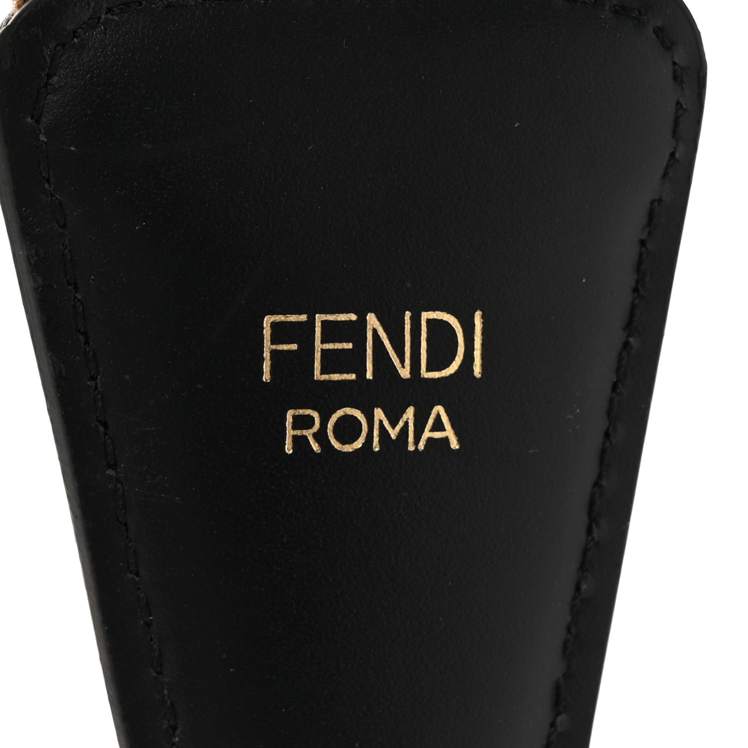 Ribbon Vitello Century FF 1974 Flat Studded Strap You Fango Marrone Ebano