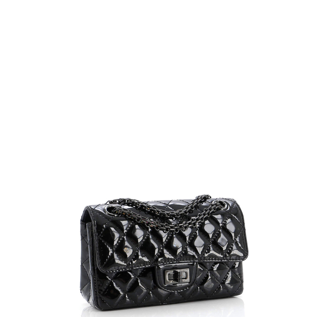 So Black Reissue 2.55 Flap Bag Quilted Patent Mini