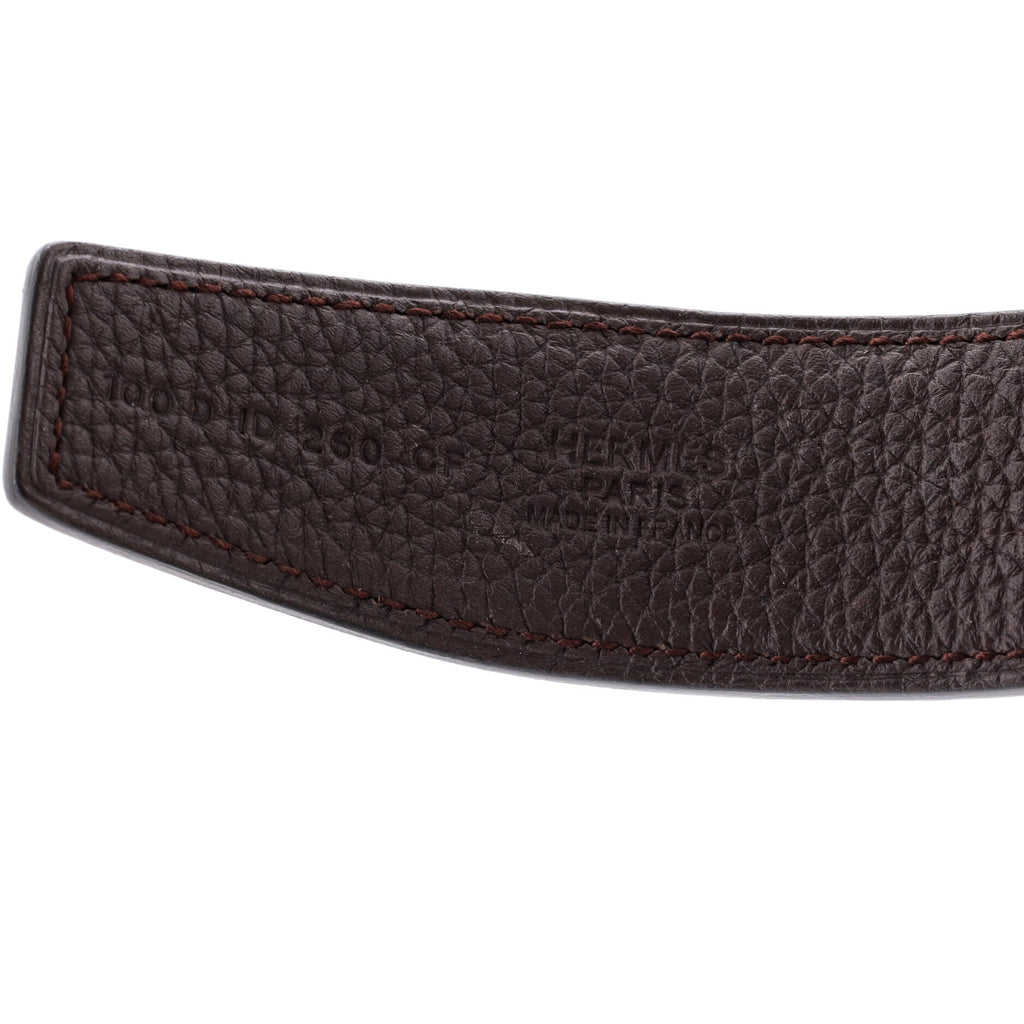 Constance Martelee H Reversible Belt Leather with Brushed Hardware Medium 100