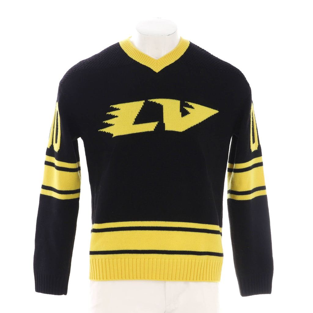 Menâ€™s LV Intarsia Football Sweater Wool Blend