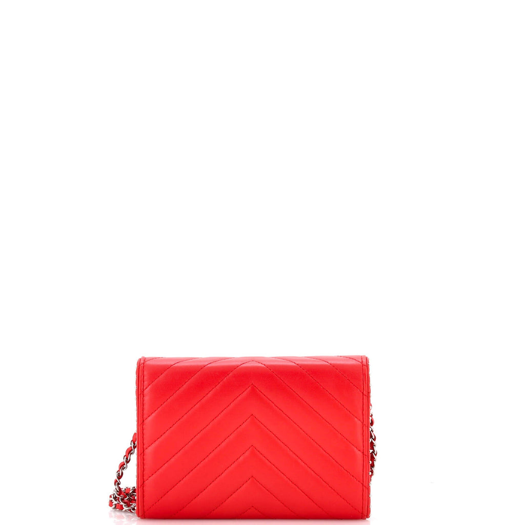Wallet on Chain Chevron Lambskin with Studded Detail Mini