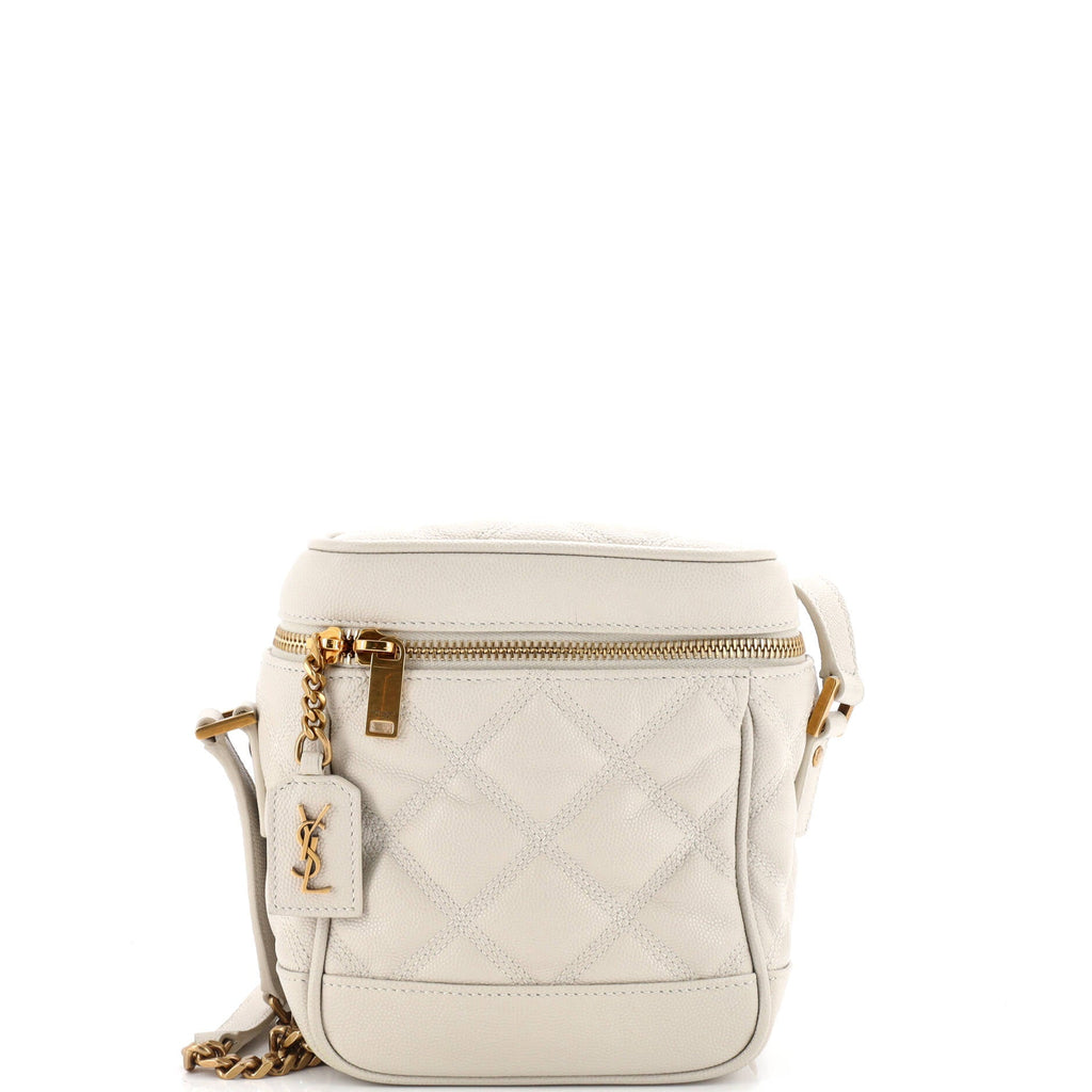 80's Vanity Bag Quilted Leather