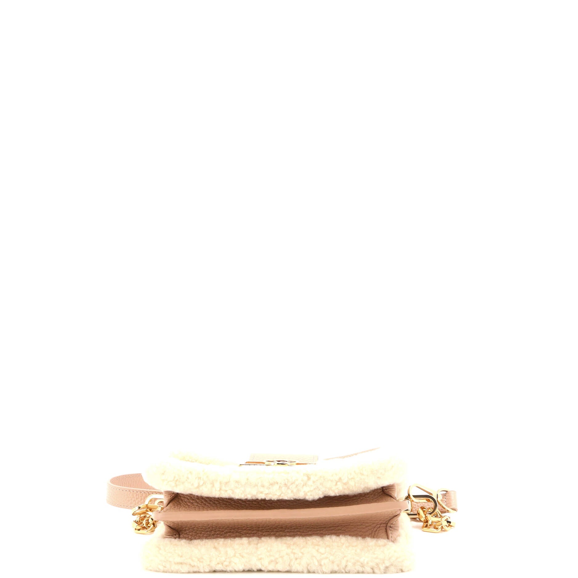 Dauphine Shoulder Bag Leather with Shearling Mini