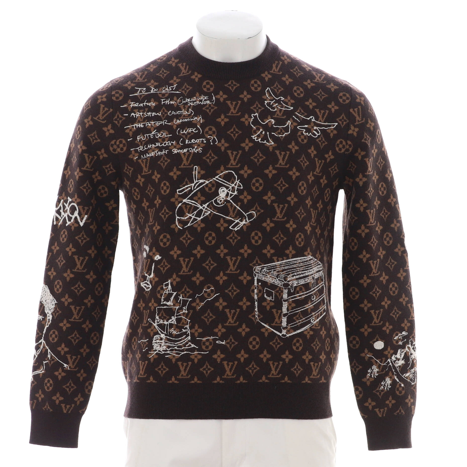 Men's Logo Crewneck Sweater Embroidered Wool