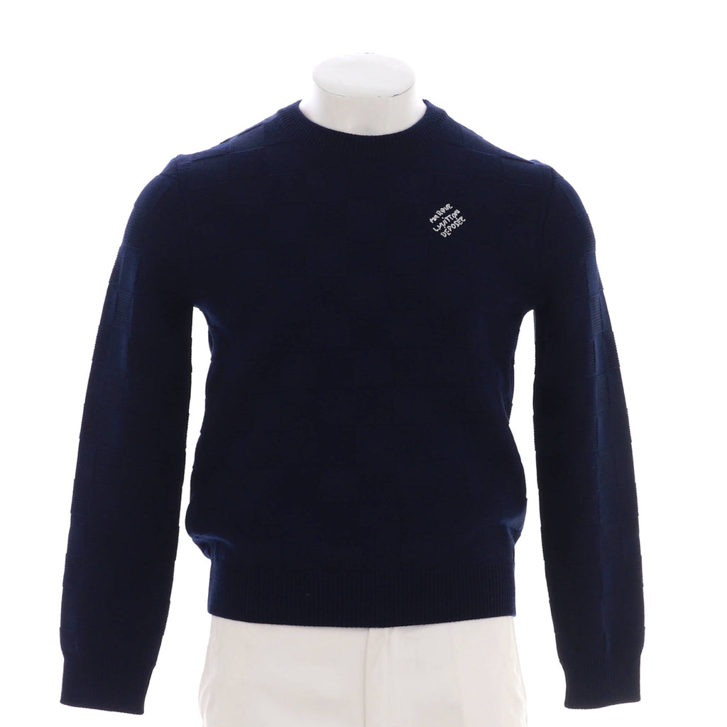 Men's Pearl Signature Damier Crewneck Sweater Wool
