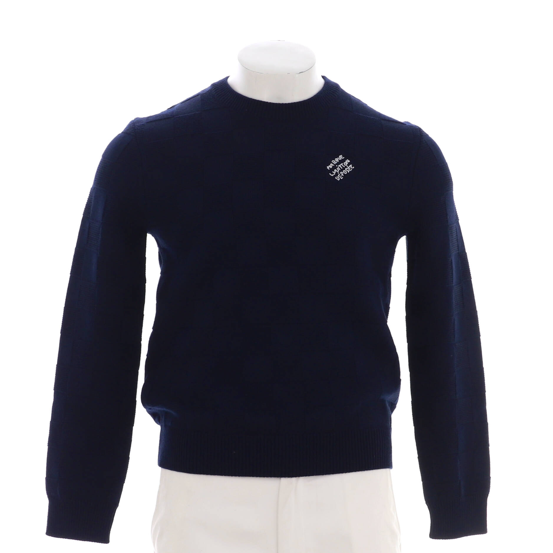 Men's Pearl Signature Damier Crewneck Sweater Wool