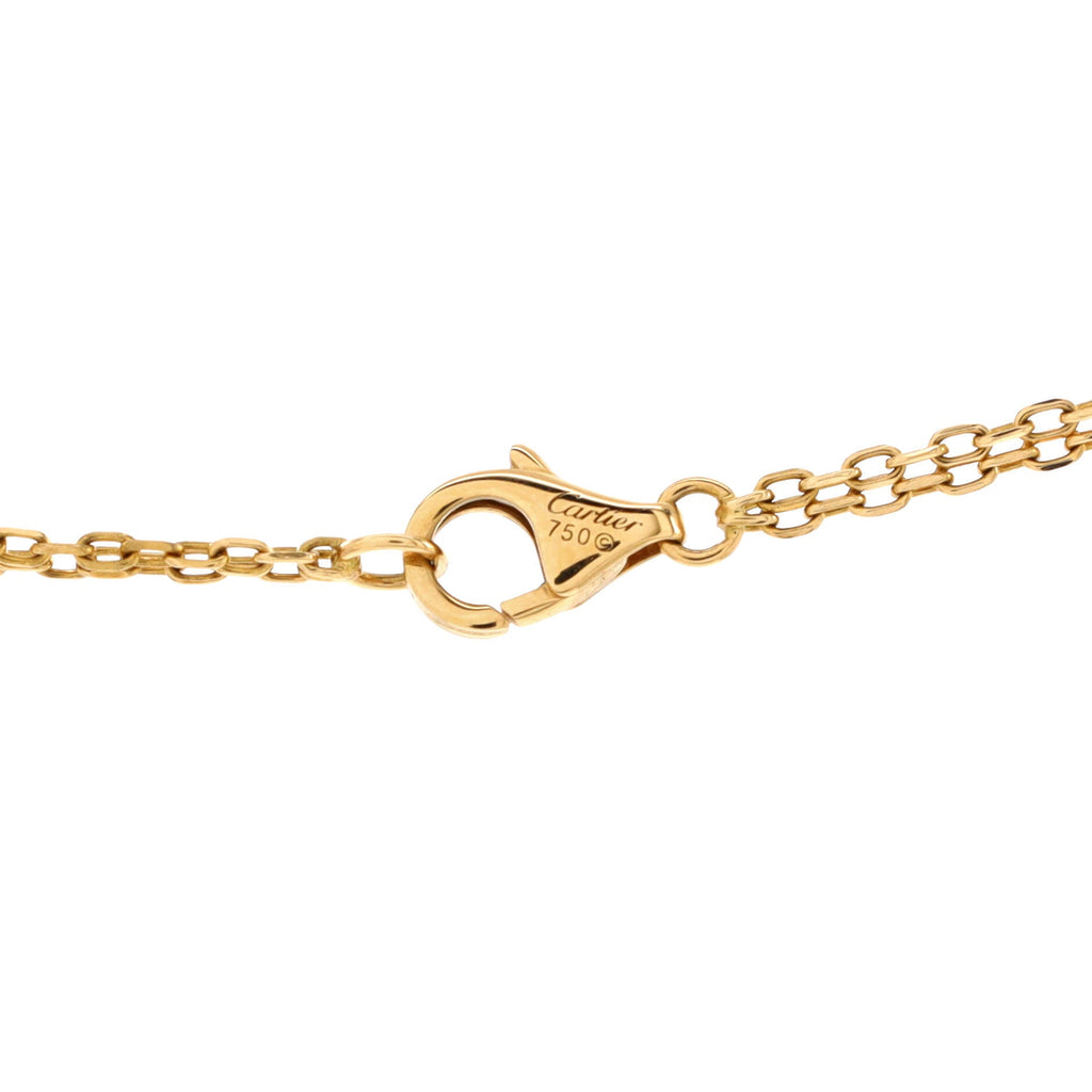 2 Diamonds Love Pendant Necklace 18K Yellow Gold and Diamonds