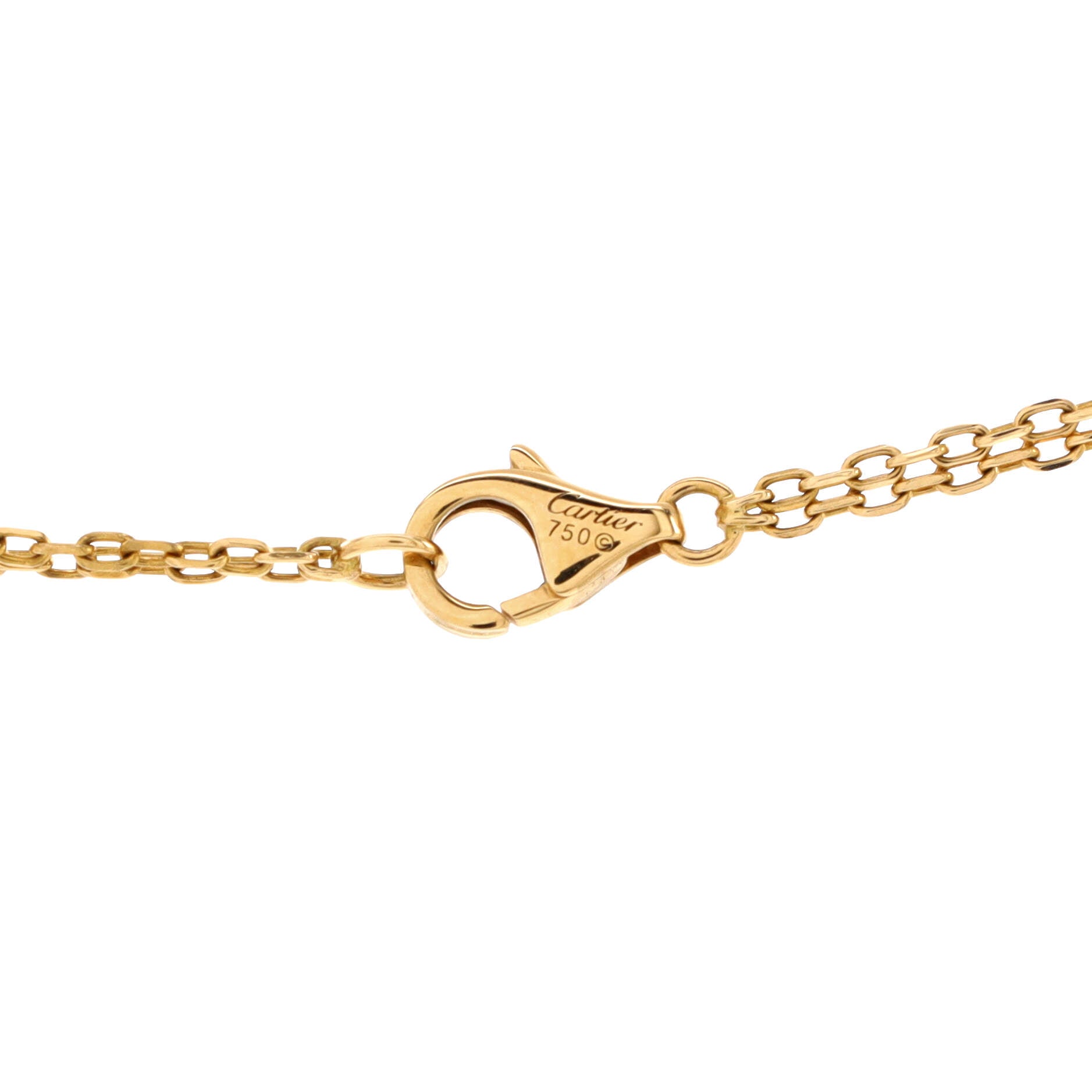 2 Diamonds Love Pendant Necklace 18K Yellow Gold and Diamonds