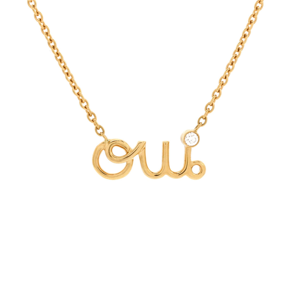 Oui Necklace 18K Yellow Gold with Diamond
