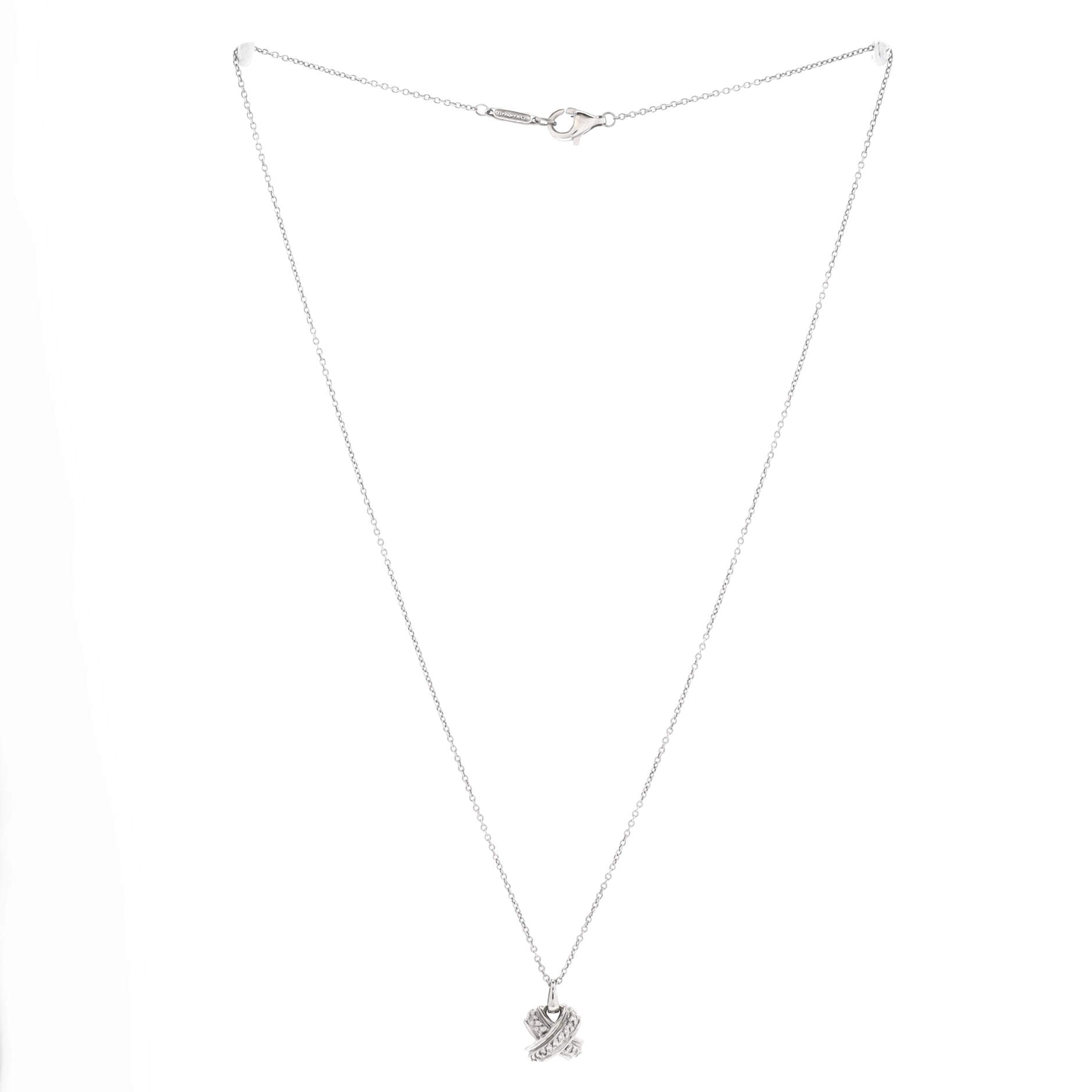 Signature X Pendant Necklace 18K White Gold with Diamonds