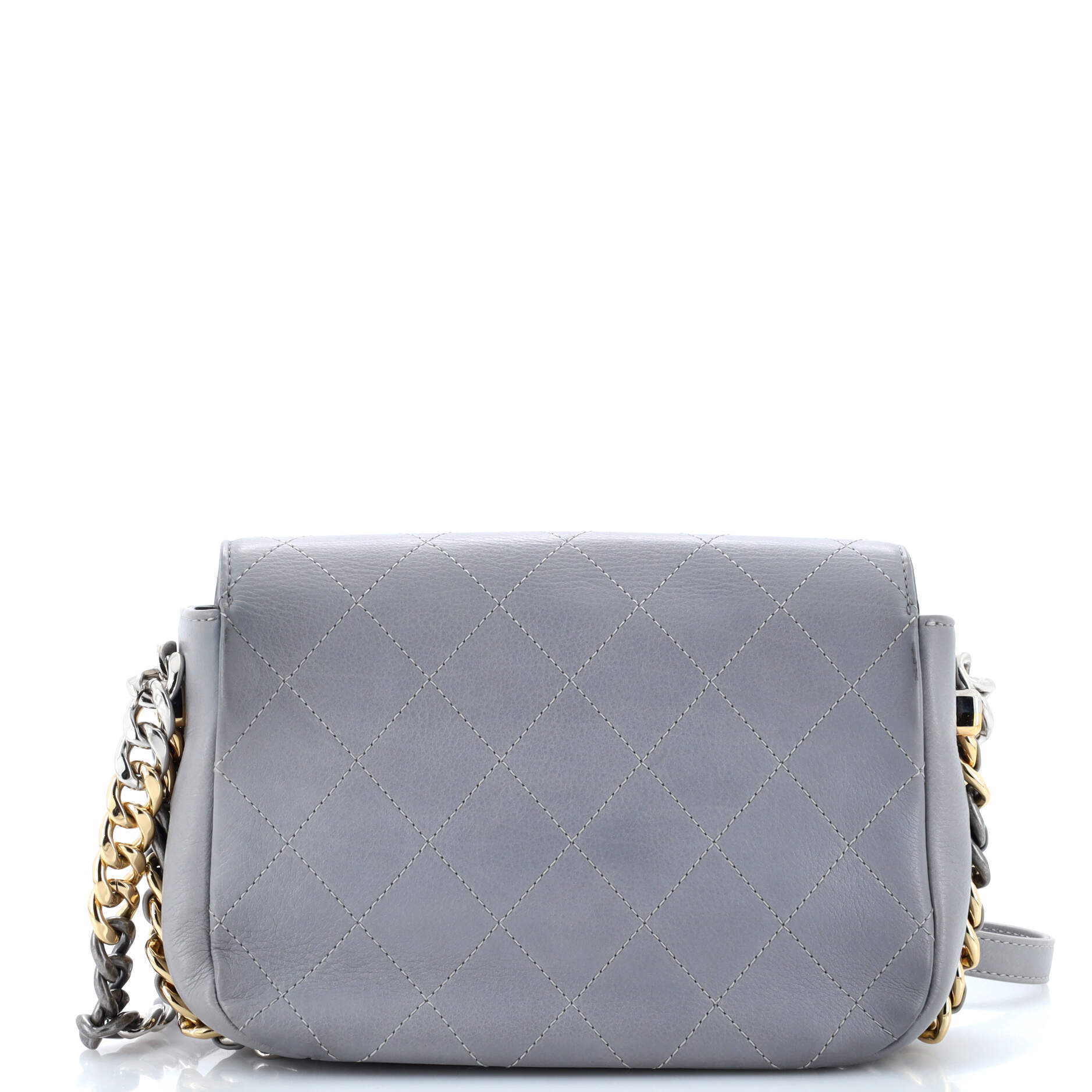 Two Tone Envelope Flap Bag Quilted Calfskin Medium