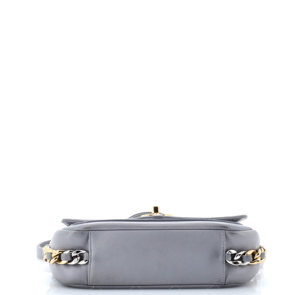Two Tone Envelope Flap Bag Quilted Calfskin Medium
