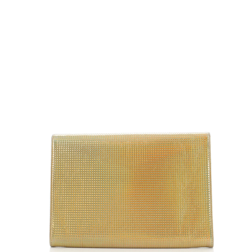 CC Envelope Clutch Embossed Metallic Leather Medium