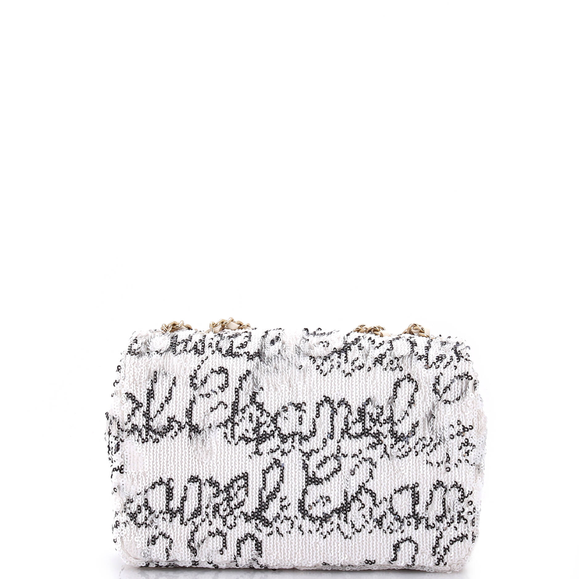 Classic Single Flap Bag Logo Signature Sequins Mini
