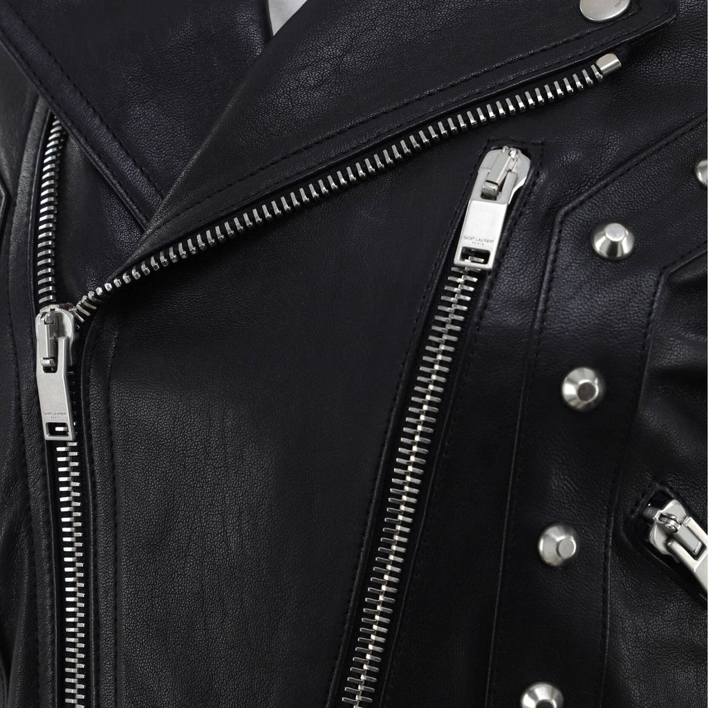 Women's Biker Jacket Leather with Studded Detail