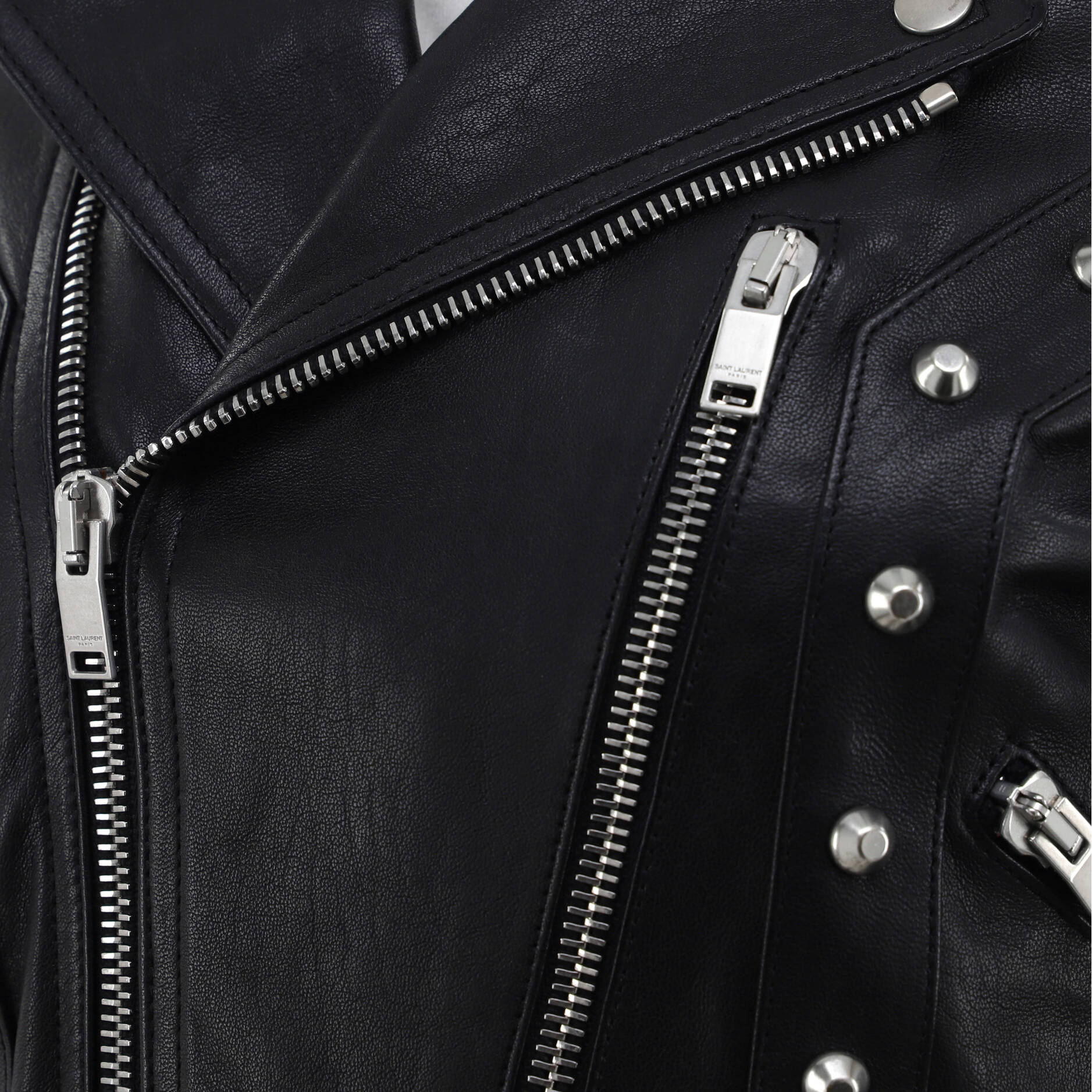 Women's Biker Jacket Leather with Studded Detail