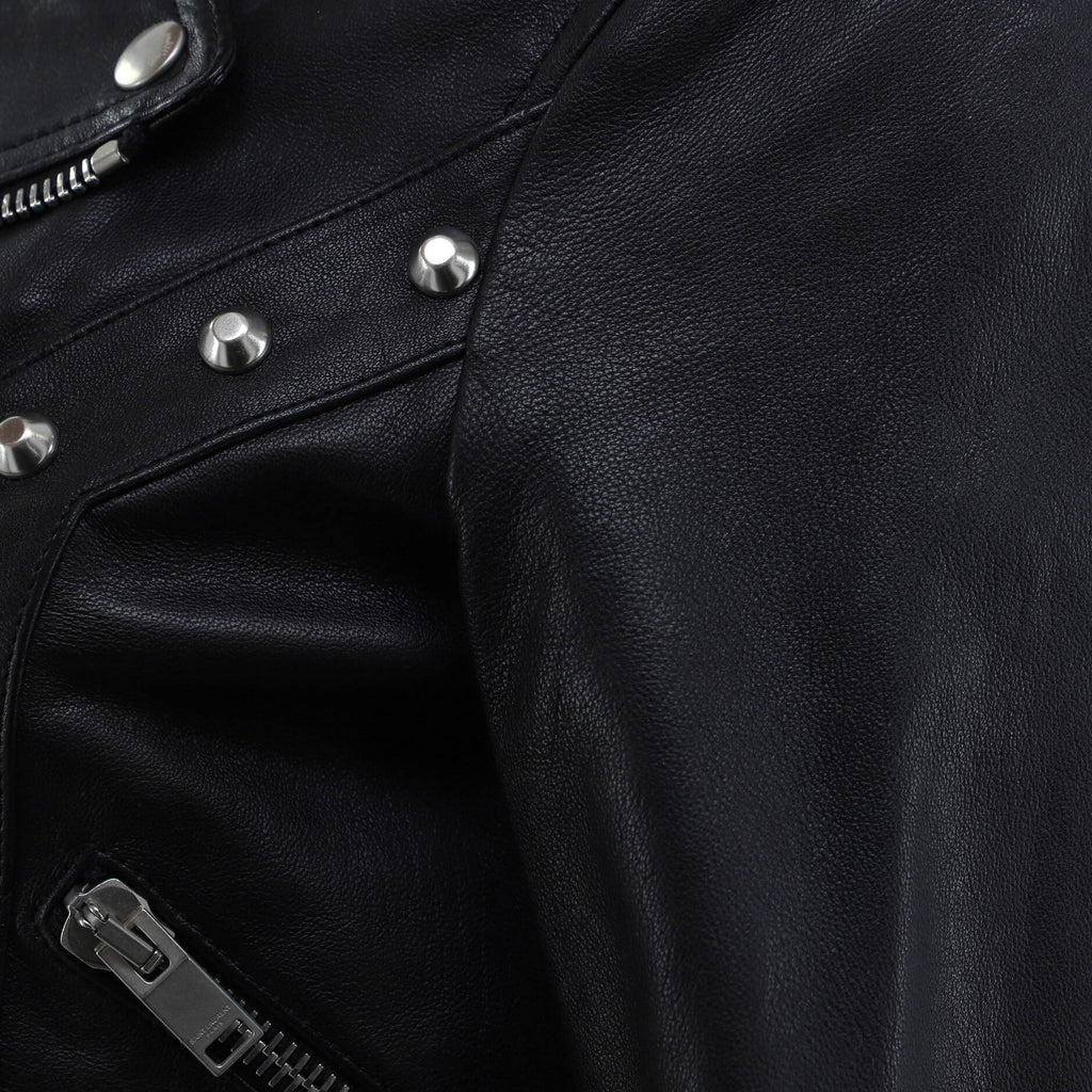 Women's Biker Jacket Leather with Studded Detail