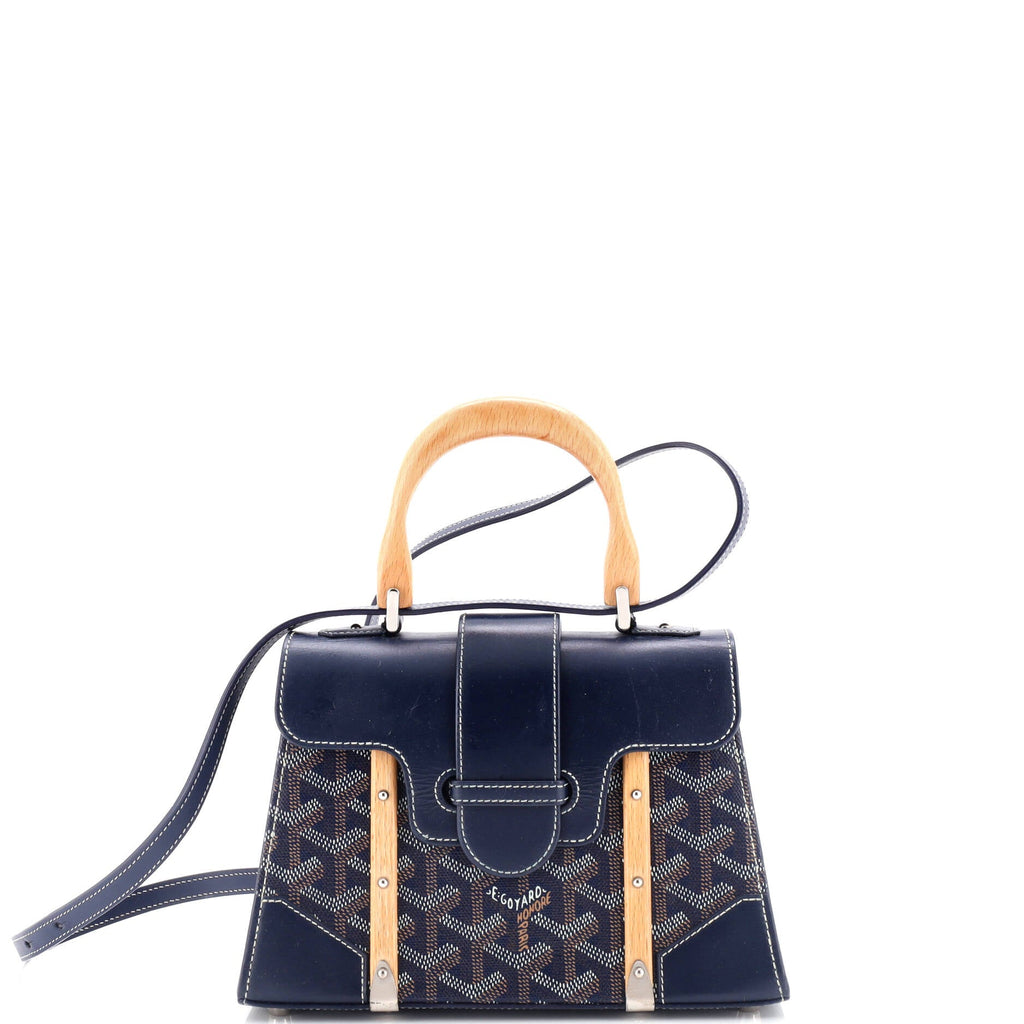 Structured Saigon Top Handle Bag Coated Canvas with Leather Mini
