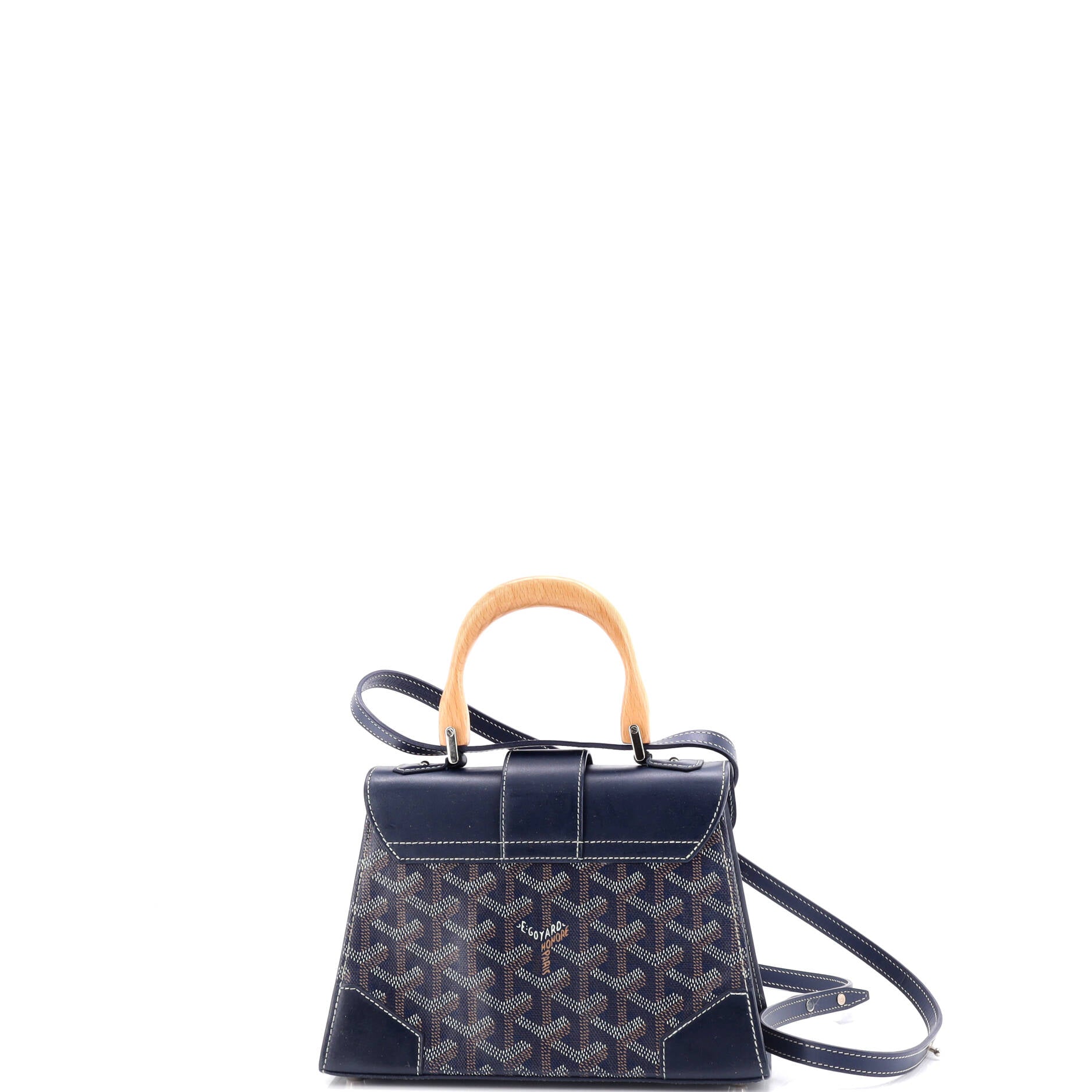 Structured Saigon Top Handle Bag Coated Canvas with Leather Mini