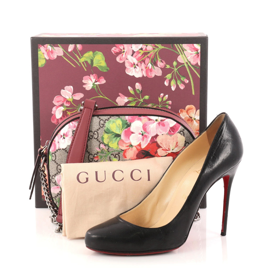 Chain Crossbody Bag Blooms Print GG Coated Canvas Mini