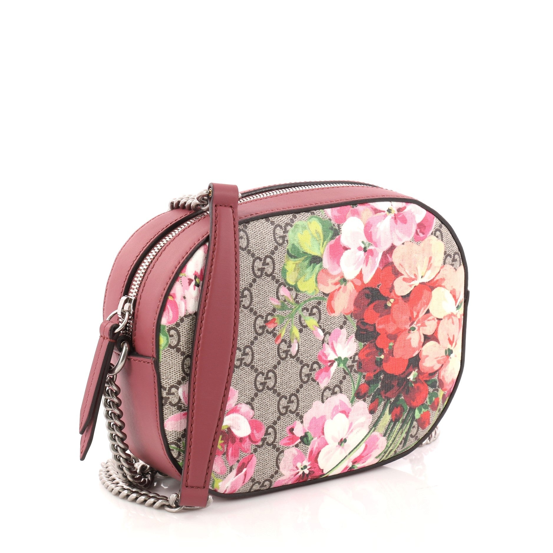 Chain Crossbody Bag Blooms Print GG Coated Canvas Mini