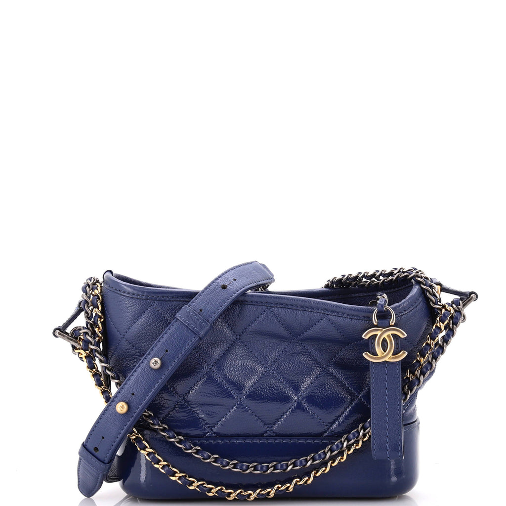 Gabrielle Hobo Quilted Goatskin and Patent Small
