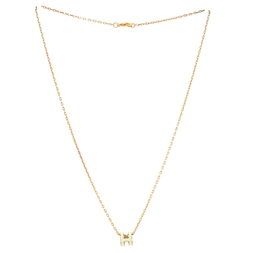 Pop H Pendant Chain Necklace Metal and Enamel Mini