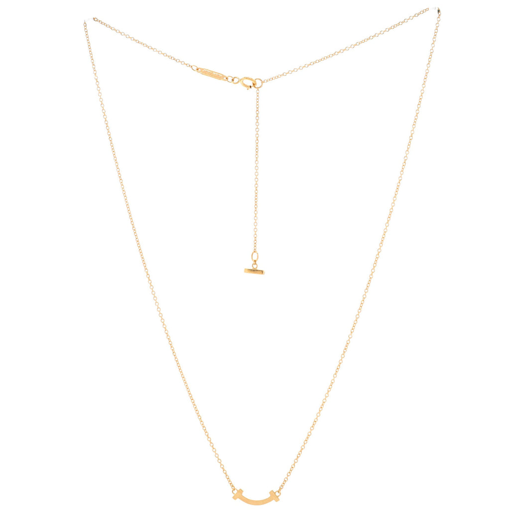 T Smile Pendant Necklace 18K Rose Gold Mini