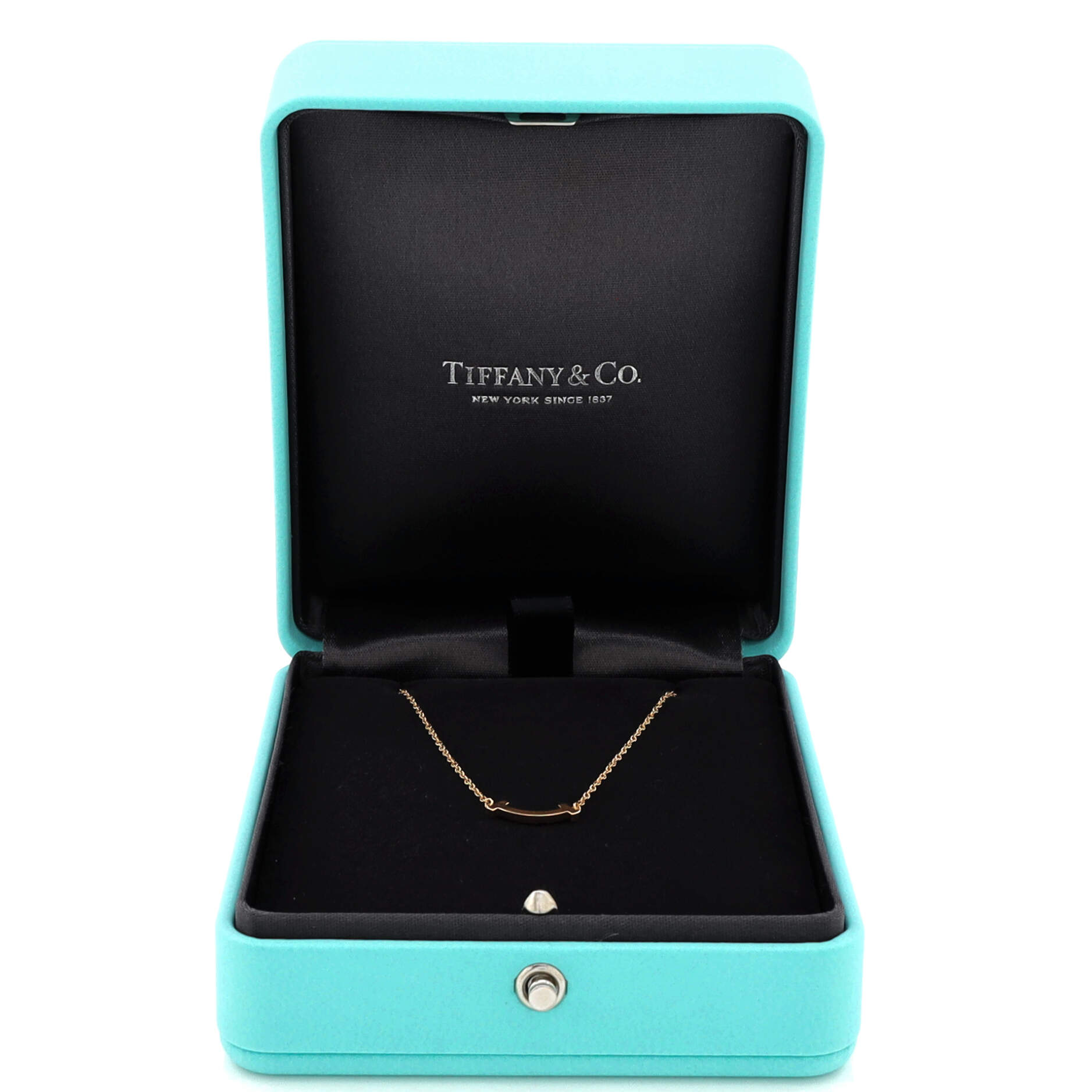 T Smile Pendant Necklace 18K Rose Gold Mini