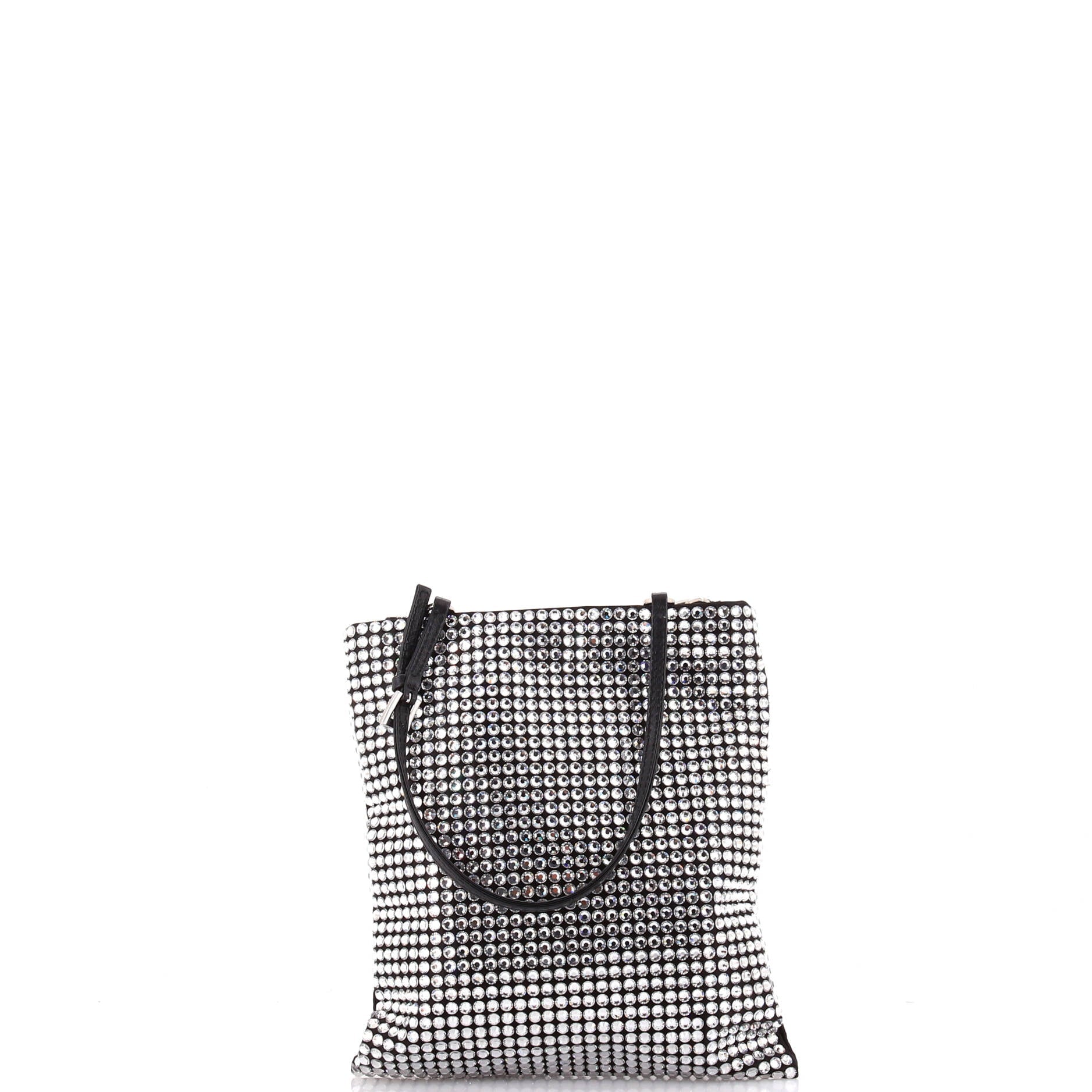 Convertible Open Tote Crystal Embellished Satin Mini