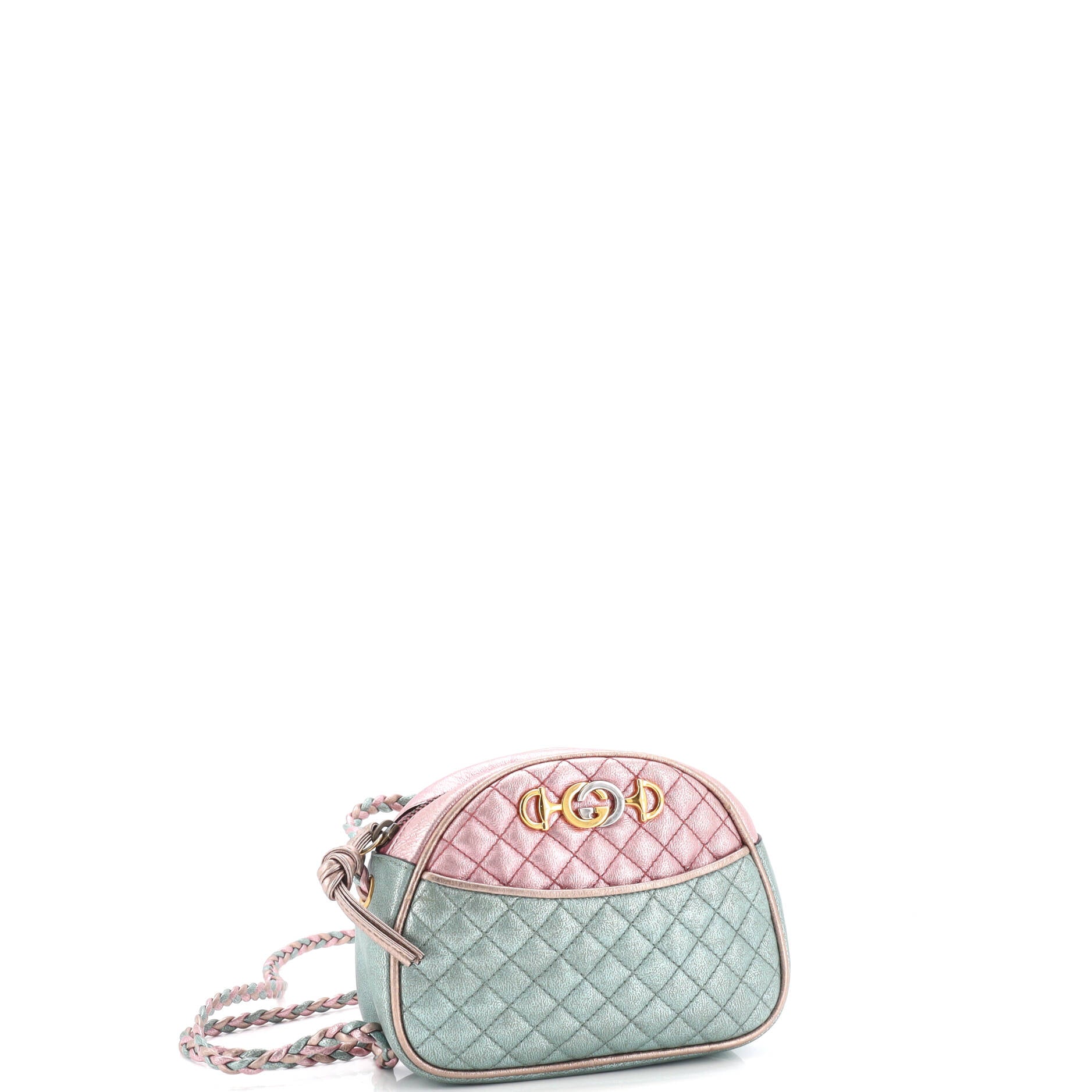 Trapuntata Camera Shoulder Bag Quilted Laminated Leather Mini