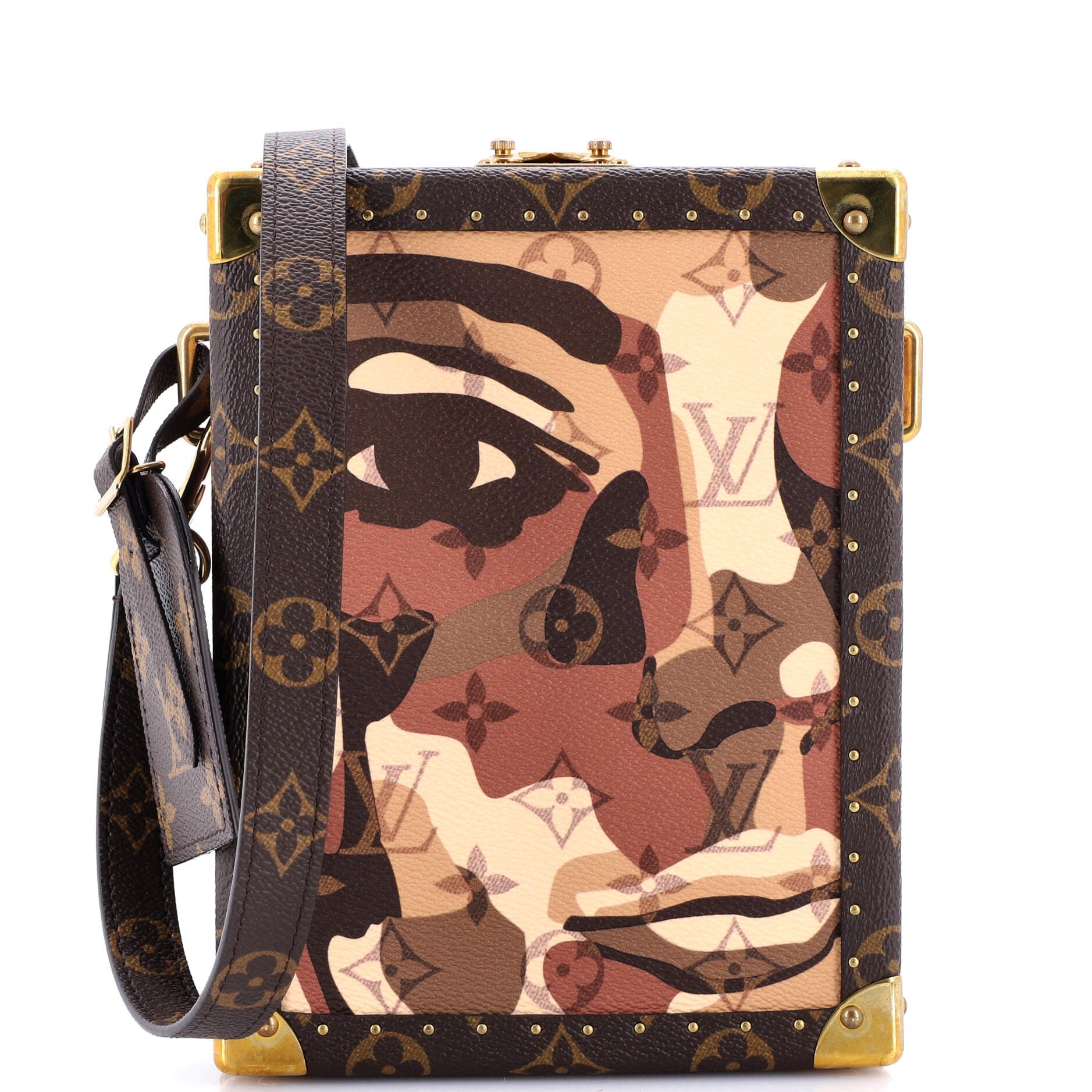 x KidSuper Vertical Clutch Box Limited Edition Patchwork Printed Camouflage Monogram Canvas