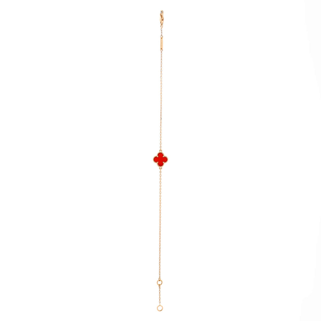 Sweet Alhambra Bracelet 18K Rose Gold and Carnelian