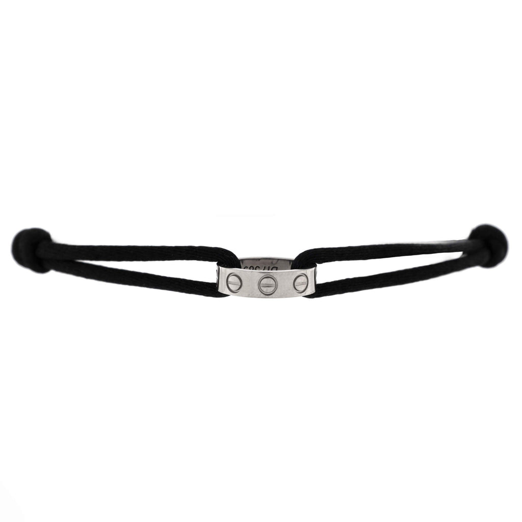 Charity Love Cord Bracelet Silk Cord with 18K White Gold