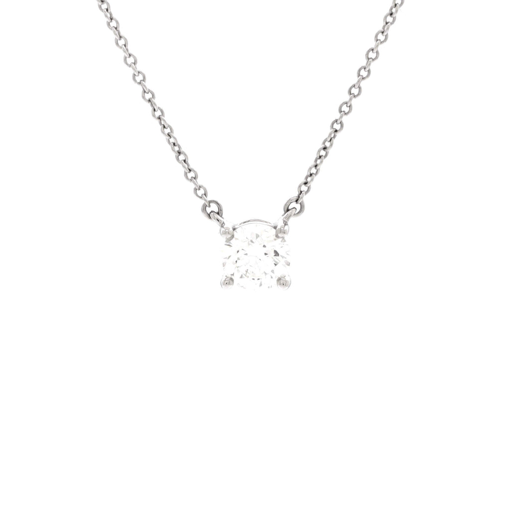 Solitaire Pendant Necklace Platinum with Diamond .70CT