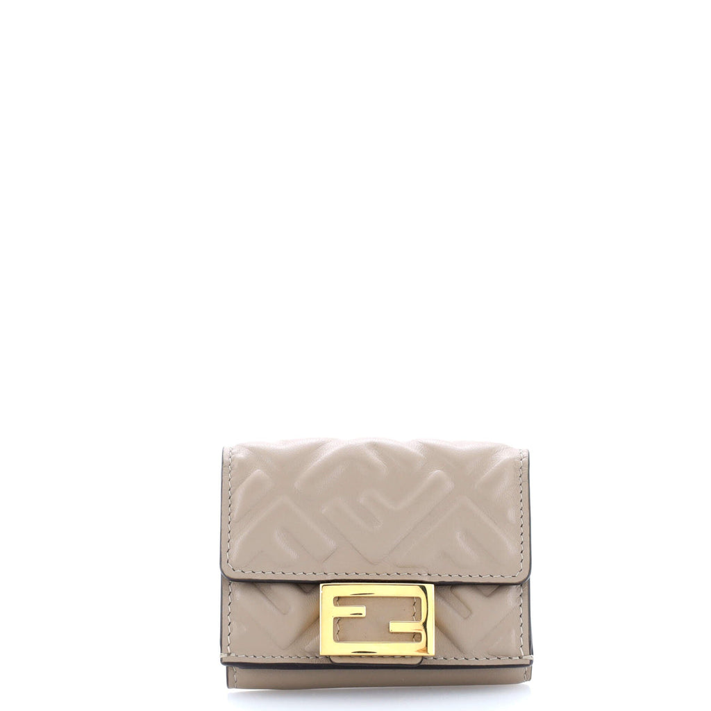 Trifold Wallet Zucca Embossed Leather Mini