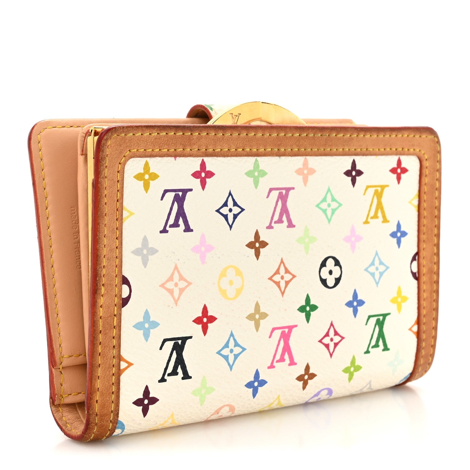 Monogram Multicolor French Purse Wallet White