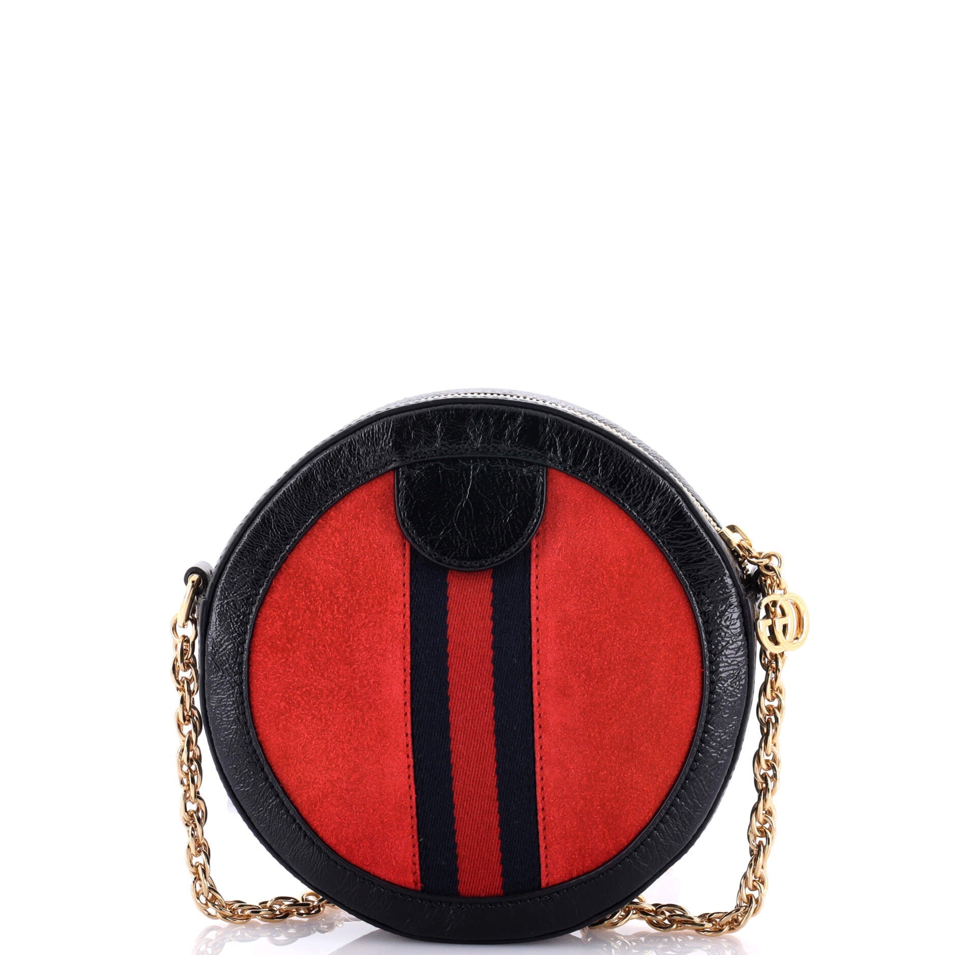 Ophidia Round Shoulder Bag Suede Mini