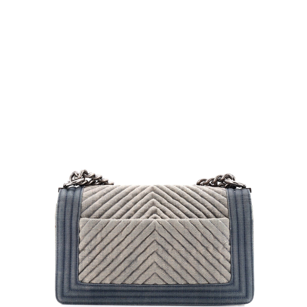 Boy Flap Bag Chevron Denim Old Medium