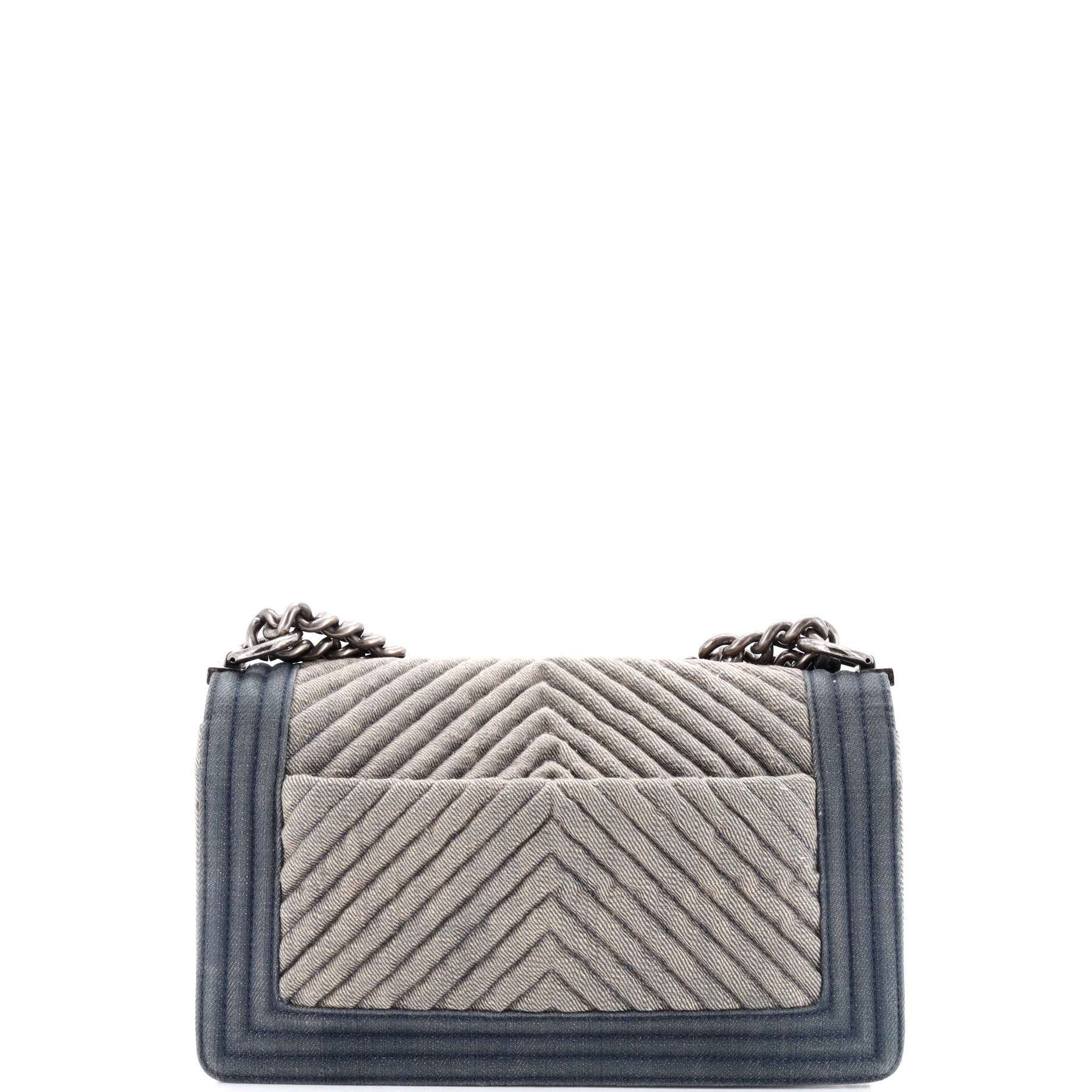 Boy Flap Bag Chevron Denim Old Medium