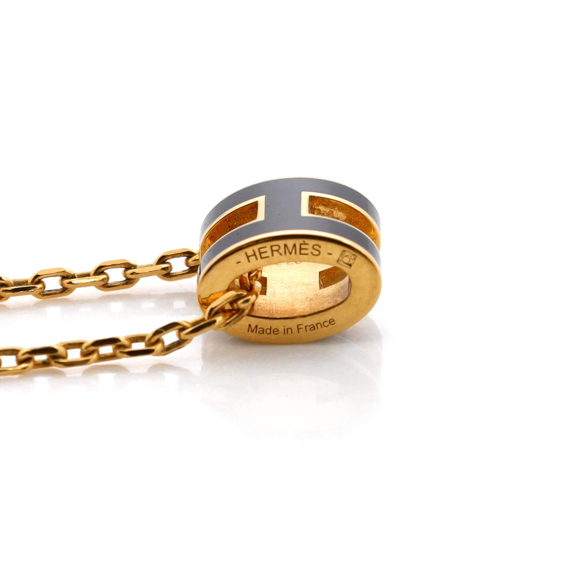Pop H Pendant Chain Necklace Metal and Enamel Mini