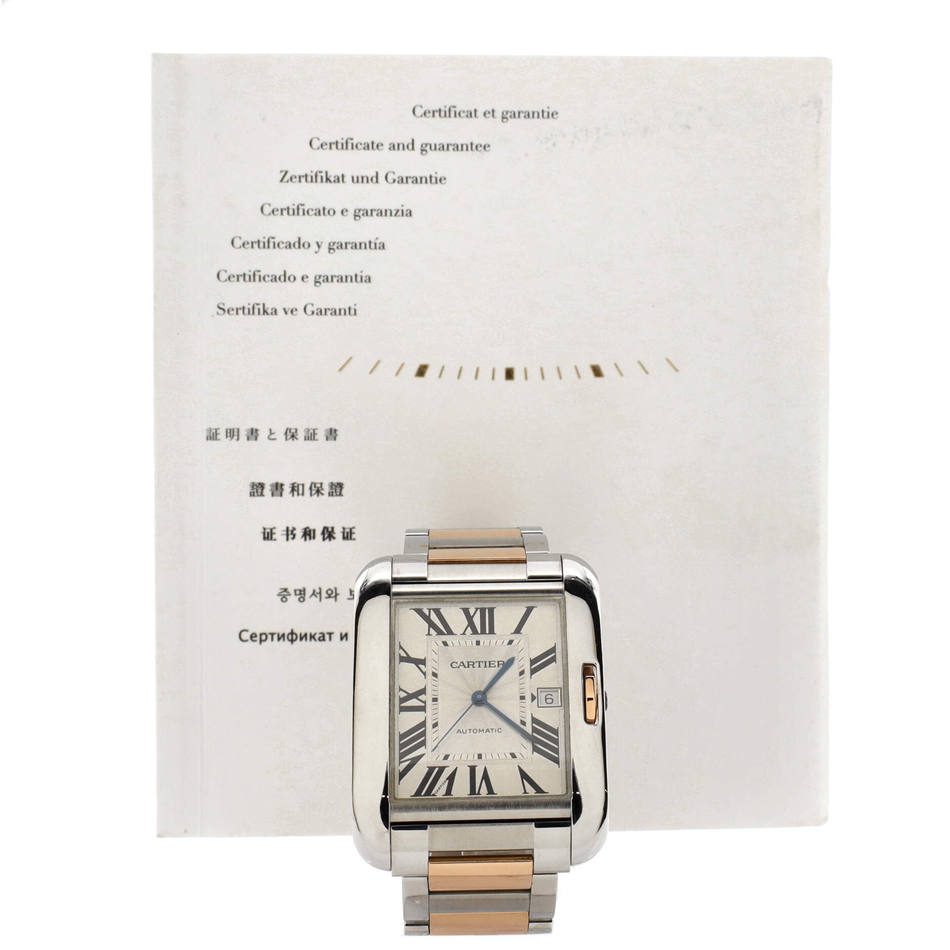 Tank Anglaise Automatic Watch Stainless Steel and Rose Gold 36
