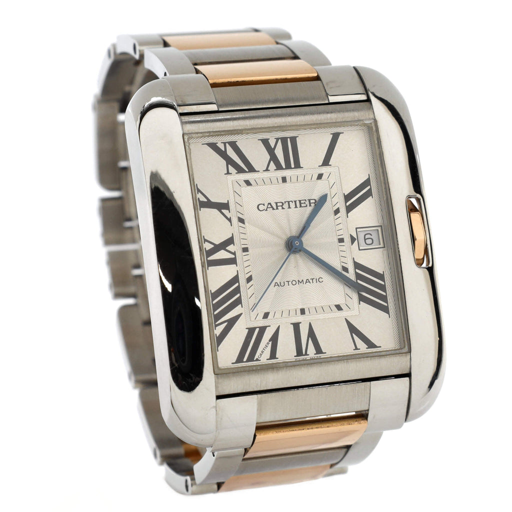 Tank Anglaise Automatic Watch Stainless Steel and Rose Gold 36