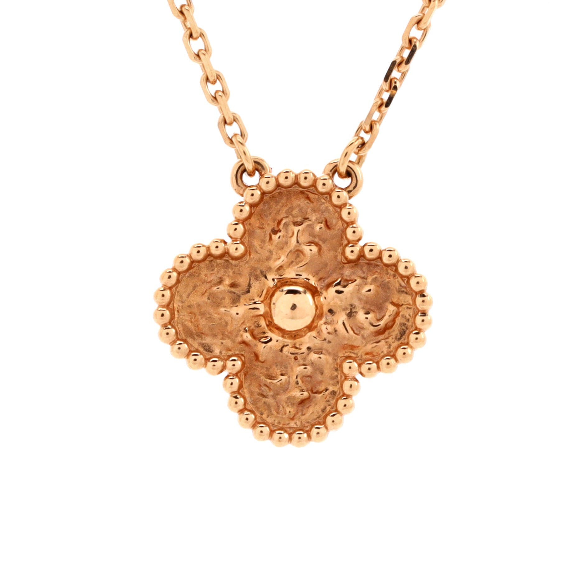 Vintage Alhambra Pendant Necklace 18K Rose Gold
