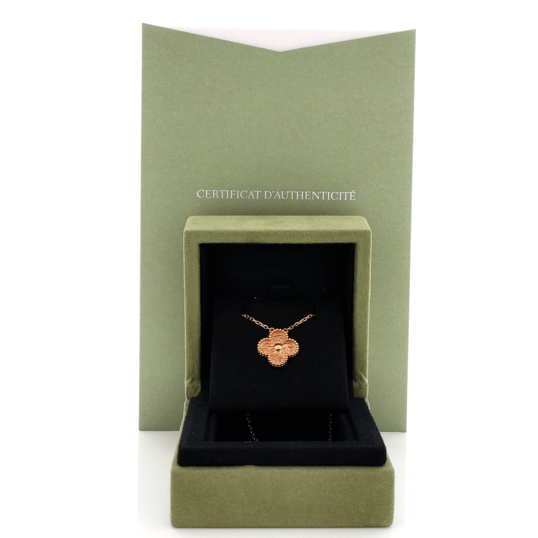 Vintage Alhambra Pendant Necklace 18K Rose Gold