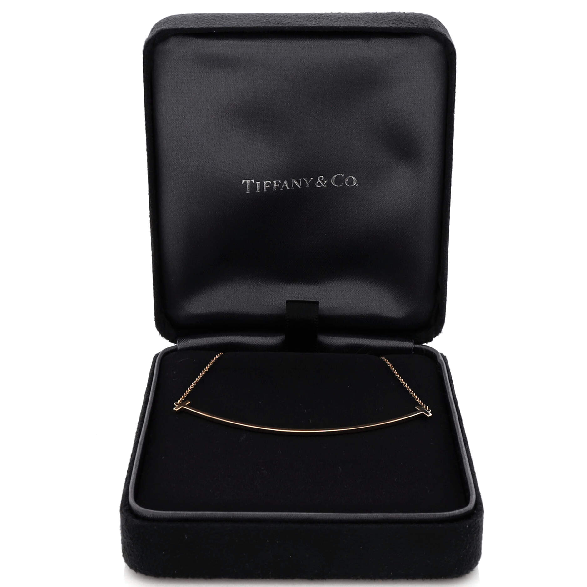 T Smile Pendant Necklace 18K Yellow Gold Large