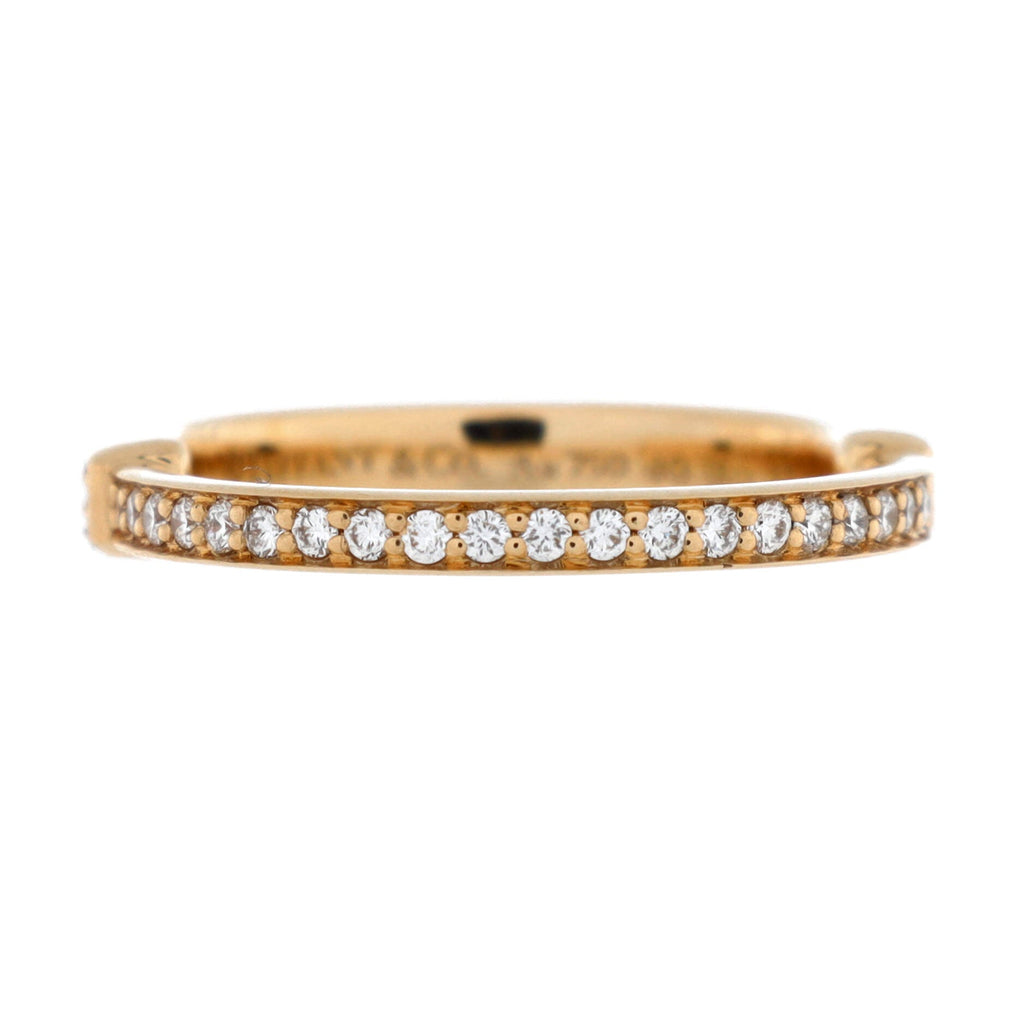Lock Ring 18K Rose Gold with Pave Diamonds