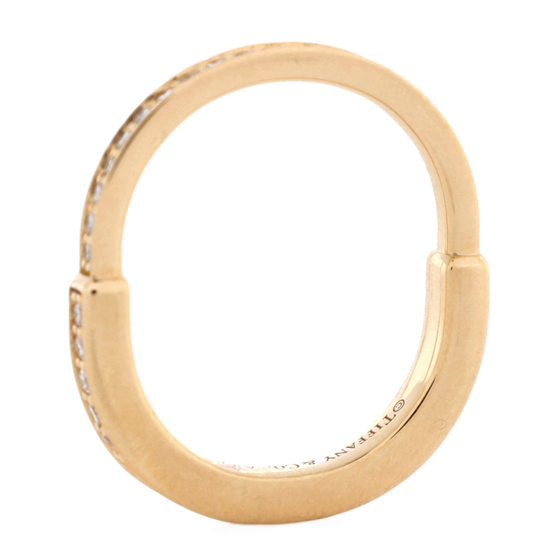 Lock Ring 18K Rose Gold with Pave Diamonds