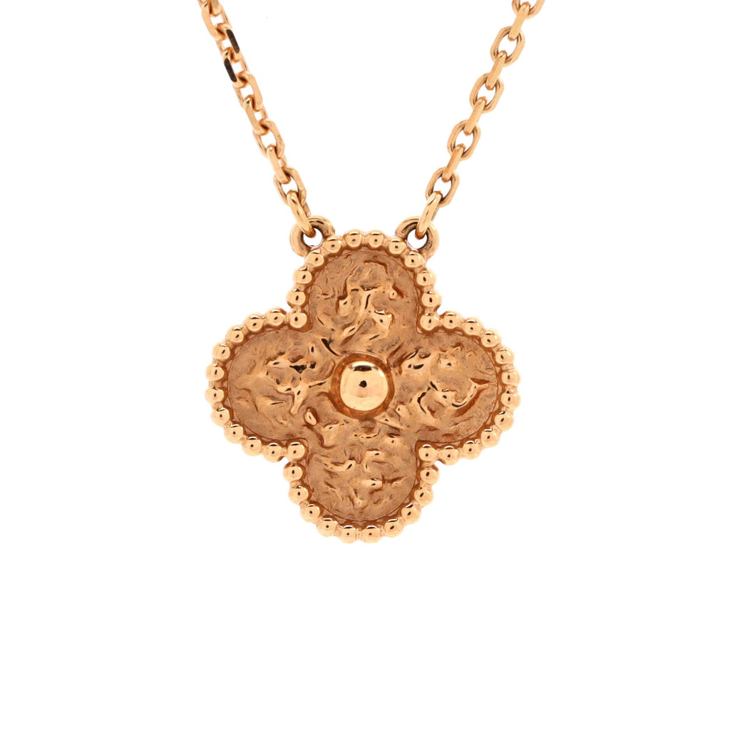 Vintage Alhambra Pendant Necklace 18K Rose Gold